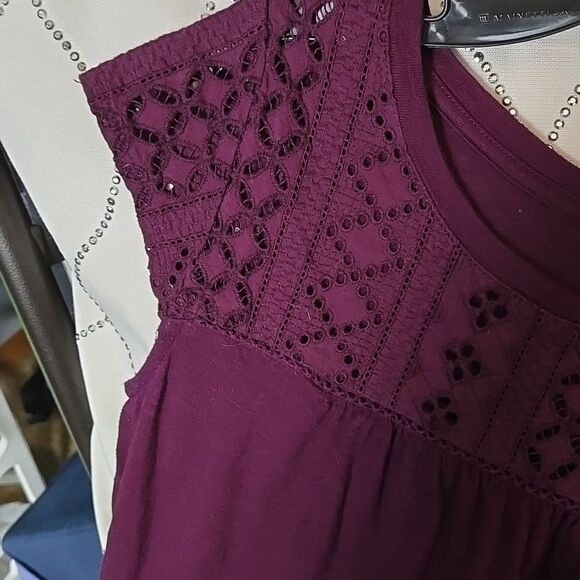 Merona Purple Short Sleeve Top Xs Blouse Sleeveless Top Shirt Womens Spring - Picture 8 of 12